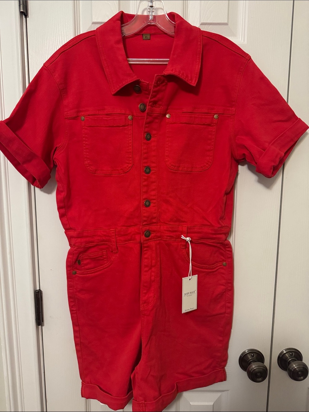 NWT Judy Blue red shorts romper, XL
